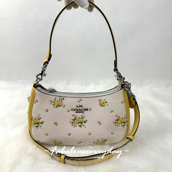 Coach Teri Shoulder/Crossbody Bag With Floral Print CAL45 Chalk Multi NWT - Picture 1 of 9